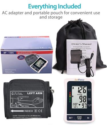 LotFancy Blood Pressure Monitor Upper Arm Large Cuff(12"-17 ) Accurate Adjustable Digital BP Machine Upper Arm Cuff 2 Users 120 Reading Memory BP Meter with Large Screen for Home Use - Buy Online on GoSupps.com