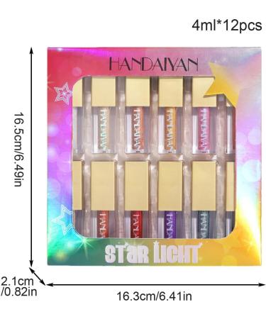 Eye Gloss Eyeshadow | 12 Colors Shimmer Eyeshadow Waterproof Long Lasting Quick-Drying Brilliant Gel Highlighter Sparkling Shimmer Eyeshadow Pochy - Buy Online on GoSupps.com