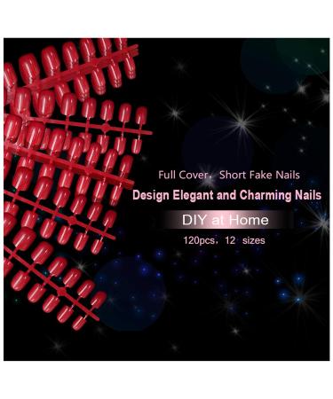 VIVID STELLA 120 Pieces Short Fake Nails - Dark Red Tips for Girls & Women | Easy Stick-On Artificial Nails - Buy Online on GoSupps.com