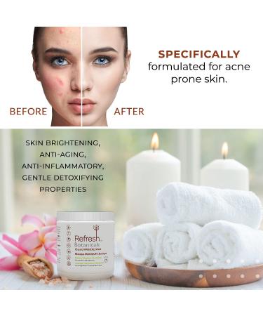 REFRESH BOTANICALS Brightening Clay Mask | Deep Pore Cleansing | 100% Organic | Made in Canada | All Skin Types | 1 lb (454 gm - Buy Online on GoSupps.com