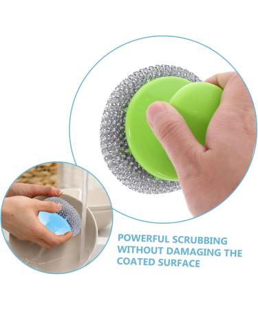 Solustre 20 Sets Wire Brush Handle Pot Scrubber & Grill Cleaner Tool - Heavy-Duty Metal Scraps Utensil Sponge for Effortless Cleaning - Buy Online on GoSupps.com