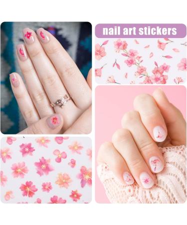 KALLORY Chinoiserie Decor 8 Sheets Nail Stickers Water Transfer Floral Nail Decals 3D Flower Nail Art Sheets for Girls Nail Embellishments - Buy Online on GoSupps.com
