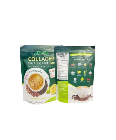 Fit Gum Collagen Chia Coffee - 11 in 1 Coffee Mix (3 Packs) - Buy Online on GoSupps.com