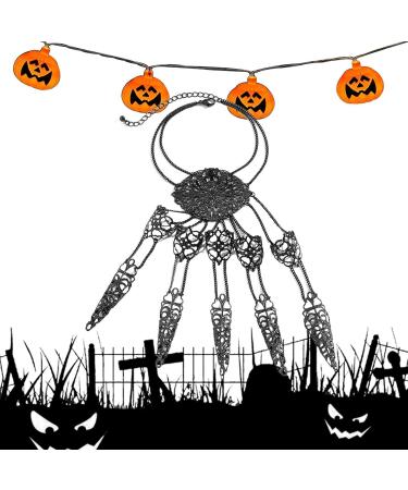 Finger Nail Tip Claw Bracelet - Halloween Adjustable Finger Nail Tip Claw Bracelet | 7 Inch Finger Claw Ring Bracelet | Multipurpose Finger Nail Tip Hand Chain for Cosplays Masquerade Weddings black - Buy Online on GoSupps.com