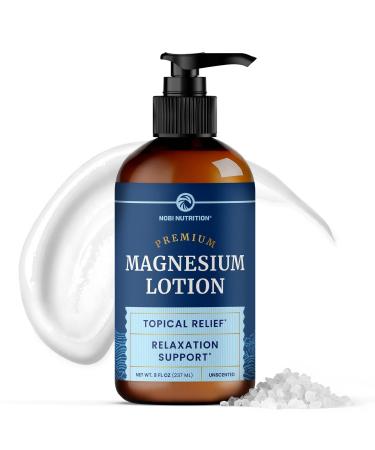 Nobi Nutrition Magnesium Lotion | Relieves Muscle Cramps & Soreness | Relaxation & Calming Support | Topical Magnesium Cream for Leg Cramps | Maximum Absorption | Soothing Rub with Shea Butter | 8 oz
