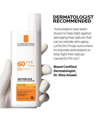 La Roche-Posay Anthelios Light Fluid Face Sunscreen SPF 60 for Sensitive Skin - Oil Free & Non-Comedogenic - Buy Online on GoSupps.com