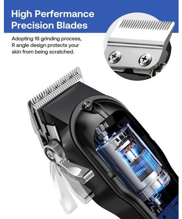 GLAKER Professional Cordless Hair Clippers and Trimmer Kit - Rechargeable Fading Clippers for Men, Women, Kids - 18PCS Guards Included - Black - Buy Online on GoSupps.com
