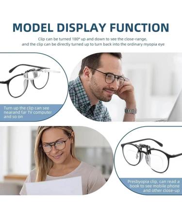 Clip-On & Flip-Up Reading Glasses - Unisex Blue Light Blocking Magnifiers (Frameless 2.0x - Buy Online on GoSupps.com