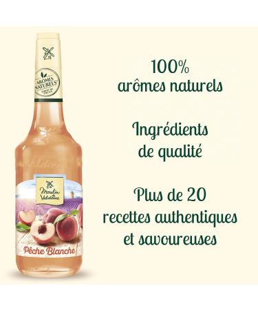 Moulin de Valdonne White Peach Syrup for Refreshing Drinks Cocktail with or without Alcohol 2 Bottles 70 cl - Buy Online on GoSupps.com