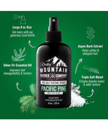 Rocky Mountain Barber Company Sea Salt Spray for Men - Volume Texture & Light Hold - Triple Salt Blend - 8 oz - International Shipping Available - Buy Online on GoSupps.com