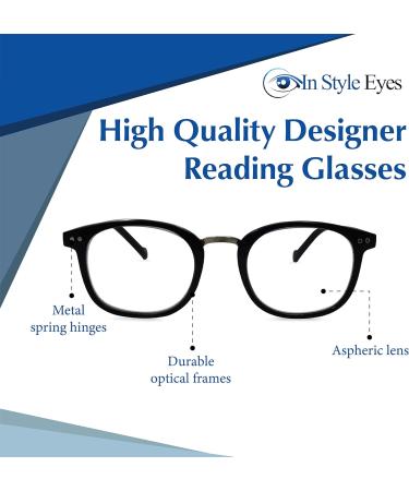 Modern Reading Glasses - Classic Oval Design Lightweight with Metal Spring Hinges - 2.5x Emerald - Best International Shipping - Buy Online on GoSupps.com
