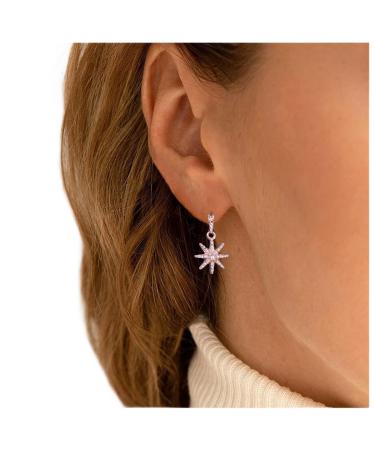 Boho Crystal Sunburst Earrings Rose Gold Star Drop Stud Earrings Cz Paved Starbust Earrings Celestial Earrings Jewelry for Women and Girls