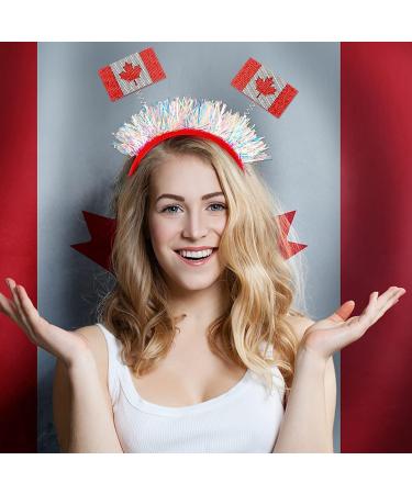 OBANGONG Canada Day Headbands - 4 Pcs Maple Leaf Flag Headband Set for Kids & Adults | Canadian Themed Party & Soccer Events Accessories - Buy Online on GoSupps.com