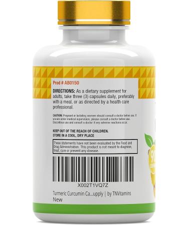 Turmeric Curcumin Capsules with Black Pepper 1500mg - 270 Capsules | 3 Month Supply | Non-GMO, Made in USA - Buy Online on GoSupps.com