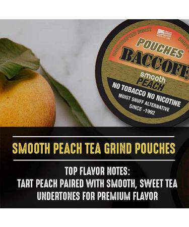 BaccOff Smooth Peach Pouches - Tobacco and Nicotine Free Snuff Alternative (1 Can, 0.63 oz) - Buy Online on GoSupps.com