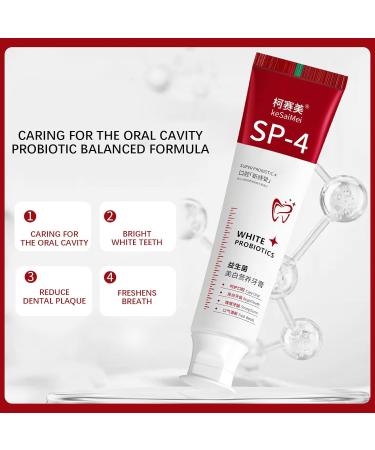 Probiotic Whitening Toothpaste SP-4 | Bright White Formula for Teeth Strengthening & Lightening | Best Whitening Toothpaste for a Radiant Smile - Buy Online on GoSupps.com