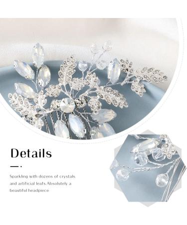Zoestar Bride Wedding Hair Comb Crystal Leaf Headpiece Rhinestone Beaded Hair Accessories for Women and Girls (Silver) - Buy Online on GoSupps.com
