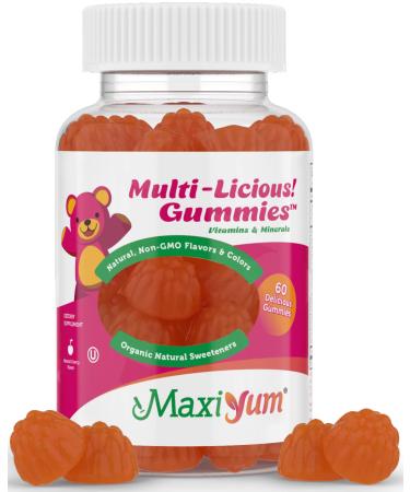 Maxi Health Multivitamin Gummies Vitamins for Adults & Kids - Cherry Flavored Gummy Multivitamins - 60 Vitamin Gummies for Women and Men - Daily Multi Vitamin Womens & Mens Multivitamins Gummies