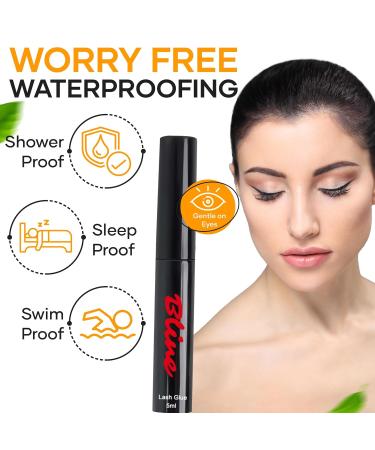 Bline Eyelash Glue - Waterproof Latex-Free Vegan & Cruelty-Free False Eyelash Adhesive - 5ml Black - Buy Online on GoSupps.com