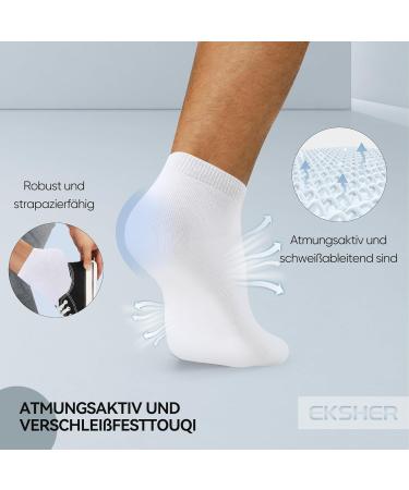 Buy Eksher Sneaker Socks for Men & Women - 10 Pairs of Breathable Anti-Sweat Running Socks (Cotton Size 35-38 White) - Buy Online on GoSupps.com