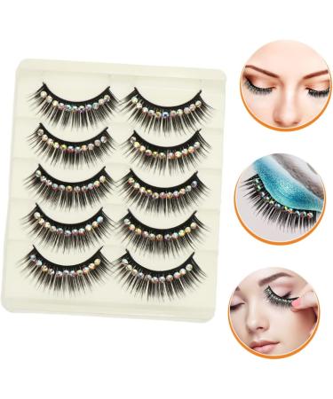 minkissy 30 Pairs Diamond False Eyelashes Fake Eyelashes Natural Exaggerated Eyelashes Cosplay Eyelash False Lashes Natural Manga Lashes Chemical Fiber Hard Stem Decorate With Diamond - Buy Online on GoSupps.com
