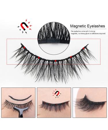 Magnetic Eyelashes & Eyeliner Set - 3D Waterproof Purple Lashes with Tweezers | Natural Look & Easy Application - Buy Online on GoSupps.com