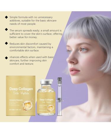 Deep Collagen Silk Peptide Intensive Ampoule Anti Aging Serum for Face Tightening Facial Serum for Smooths Wrinkles Improves Elasticity 2pcs - Buy Online on GoSupps.com