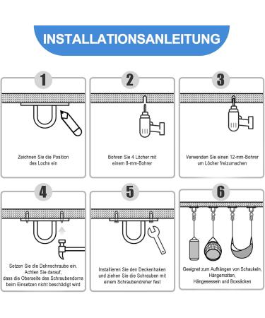Realbrite Punching Bag Bracket - Stainless Steel Ceiling Hooks for 450kg Bags | Durable & Bomb-Resistant | 2-Piece 180 Ceiling Attachment - Buy Online on GoSupps.com