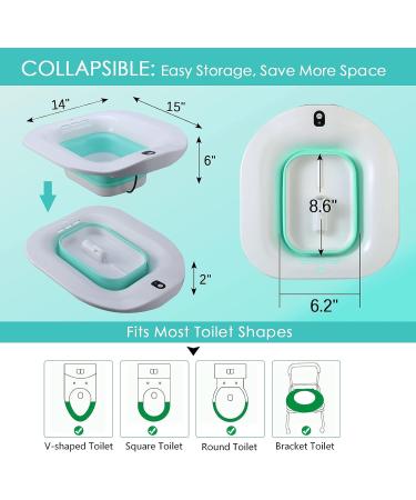 IRWPITW Electric Sitz Bath for Hemorrhoids & Postpartum Care - Foldable Green Basin with Water Spray - Sits Bath Salts Included - Buy Online on GoSupps.com