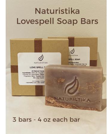 Love Spell Fragrance Soap Bar - Vegan Handcrafted Natural & Non-GMO | Face & Body Soap for Women & Teens | Handmade in the USA (3 Bars 4.0 oz Each - Buy Online on GoSupps.com