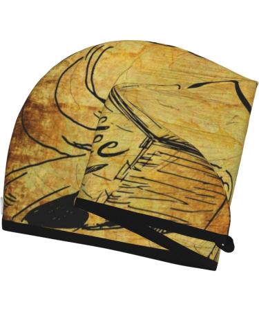Coffee Vintage Microfiber Hair Towel - Soft Super Absorbent Quick Dry Wrap for Long Curly & Thick Hair - Buy Online on GoSupps.com