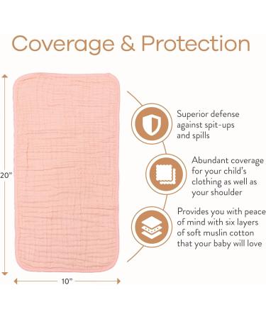 Comfy Cubs Muslin Spitting Towels - 6 Pack Large 100% Cotton Hand Washcloths Extra Absorbent & Soft Rose Design - Buy Online on GoSupps.com