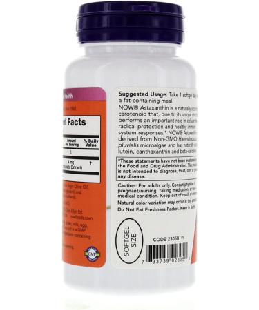 Astaxanthin 4mg 90 Softgels - Cellular Protection - Pack of 2 - Buy Online on GoSupps.com