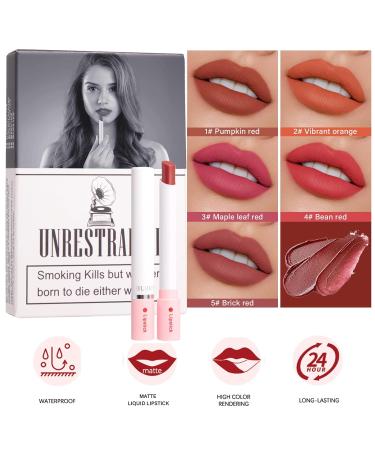 5 Colors Matte Lipstick Set - Water Resistant & Long-Lasting Makeup | Velvet Finish for Women - Buy Online on GoSupps.com
