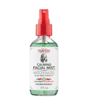 THAYERS Alcohol-Free Witch Hazel Facial Mist Toner with Aloe Vera, Calming Cucumber Watermelon, 4 Ounce Cucumber Watermelon 4 Fl Oz (Pack of 1)