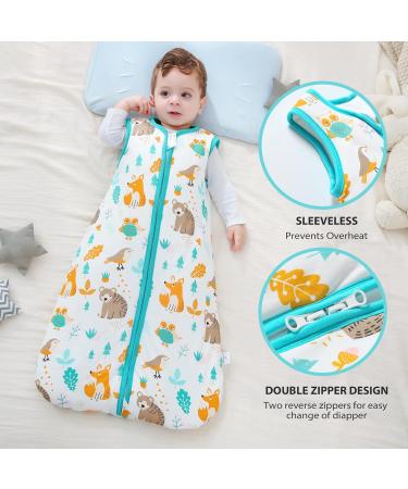 Mosebears Baby Winter Sleeping Bag 2.5 Tog, 100% Cotton, Green Zoo Design | 0-6 Months - Buy Online on GoSupps.com