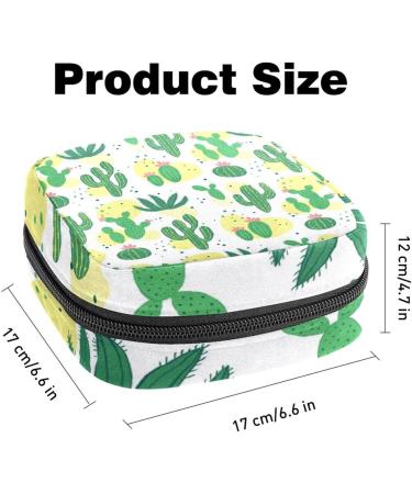 Stylish Menstruation Pad Bag with Zipper | Hand-Drawn Cactus Design | Women's Tampon & Napkin Collector Bag - Buy Online on GoSupps.com