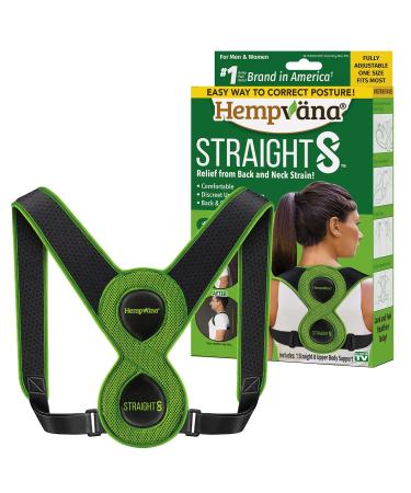 Hempvana Straight 8 Fully Adjustable Lightweight Posture Corrector, As Seen On TV, Helps Relieve Back Strain, Slouching & Text Neck, Moisture-Wicking Hemp Fibers, Eight Points of Support, One Size