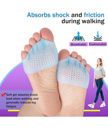 Toe Spacers & Metatarsal Pads (6PCS) - Relief for Bunion Pain Plantar Fasciitis & More - Breathable Gel Ball of Foot Cushions - Buy Online on GoSupps.com
