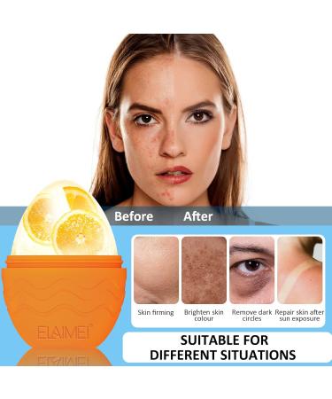 Buy Ice Roller & Silicone Egg Shape Ice Mold - Soothing Face Massager for Puffy Eyes & Skin Tightening - Reusable Facial Treatment Tool (Orange - Buy Online on GoSupps.com