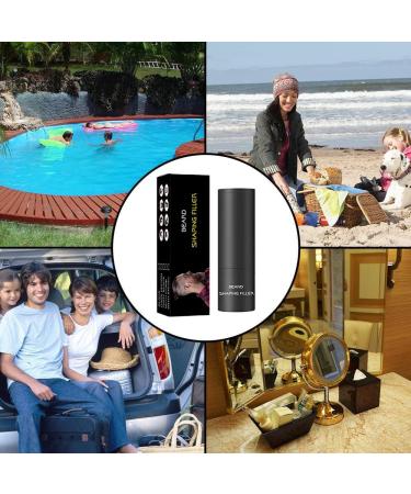 Beard Filler for Men Beard Bushy Powder Beard Shaping Filler- Black and Brown Beard Filling Pen Enhance Facial Beard Kit Mustache Repair Shape Water Proof Long Lasting Coverage (Black) - Buy Online on GoSupps.com