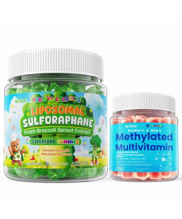 NEVISS 2p Liposomal Sulforaphane Gummies + 1p Methylated Multivitamin for Women & Men Gummies