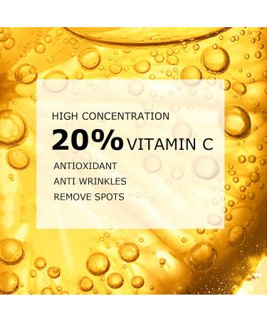 Vitamin C Serum For Face 20% Vitamin C Serum With Hyaluronic Acid For Collagen Boost Anti-Wrinkle Anti-Aging Dark Circle Sun Damage Brighten Hydrate Face Serum - Buy Online on GoSupps.com