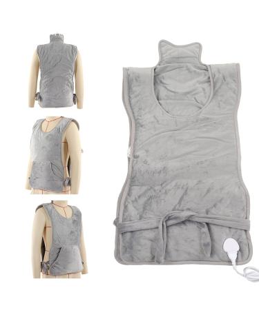 Shoulder & Back Heating Pillows - 4 Timers Large Flannel for Neck Relief - Winter Comfort (EU Plug 220-240V) - Silver Gray - Buy Online on GoSupps.com