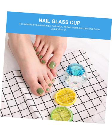 minkissy 2 Pcs Nail Art Crystal Cup Liquid Powder Dappen Dish Crystal Dappen Dish Nail Powder Dish Nail Dappen Dish Clear Container Nail Liquid Cup White Crystal Glass Washing Dishes 5.5x5.5cmx2pcs Bluex2pcs - Buy Online on GoSupps.com