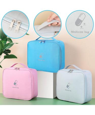 Large Capacity Waterproof Medication Bag - 2 Pack Emergency First Aid Storage for Travel & Home - Gray - Buy Online on GoSupps.com