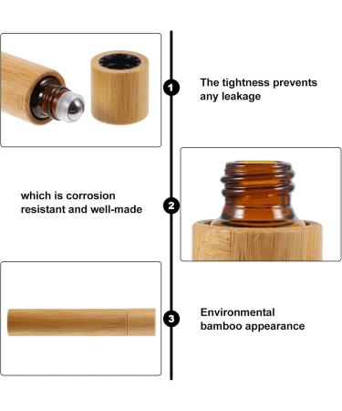Beaupretty 6pcs Bamboo Essential Oil Refillable Roller Bottles | Travel-Safe Empty Perfume Bottles - Eco-Friendly Design - Buy Online on GoSupps.com