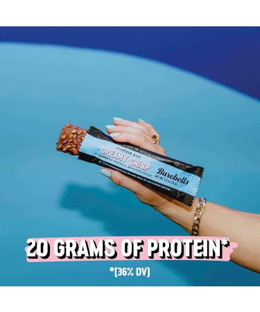 BAREBELLS Protein Bars Creamy Crisp - 12 Count Pack of 2 - Protein Snacks with 20g of High Protein - Chocolate Protein Bar with 1g of Total Sugars - Perfect on The Go Protein Snack & Breakfast Bars - Buy Online on GoSupps.com