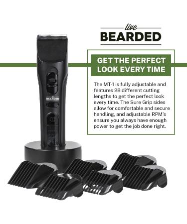 Buy Live Bearded MT-1 Rechargeable Beard Trimmer for Men | Ceramic Blade 28 Lengths Whisper Quiet International Shipping Available - Buy Online on GoSupps.com