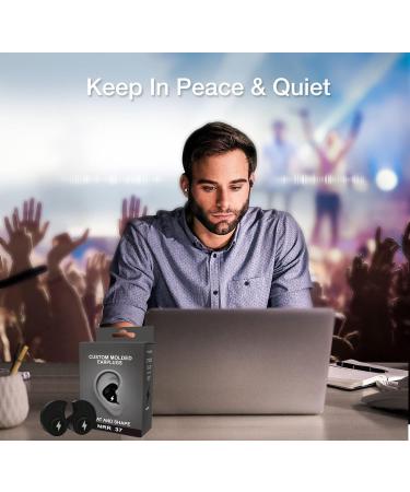 Ear Plugs Black Earplugs and Reusable Silicone Ear Plugs for Noise Cancelling Comfortable Hearing Protection - Buy Online on GoSupps.com